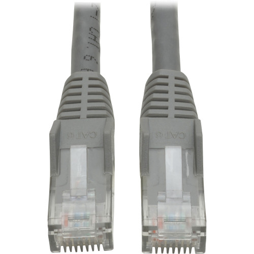 Tripp Lite N201-001-GY Cat6 Gigabit Snagless Molded (UTP) Ethernet Cable (RJ45 M/M) PoE Gray 1 ft. (0.31 m)