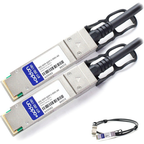 AddOn 40G-QSFP-QSFPC0501AO Brocade 40G-QSFP-QSFP-C-0501 Compatible TAA Compliant 40GBase-CU QSFP+ to QSFP+ Direct Attach Cable (Active Twinax, 5m)