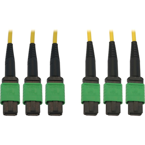 Tripp Lite N392B-45M-3X8AP 40/100G Singlemode 9/125 OS2 Fiber Optic Cable (3x8F MTP/MPO-APC F/F) LSZH Yellow 45 m (147 ft.)