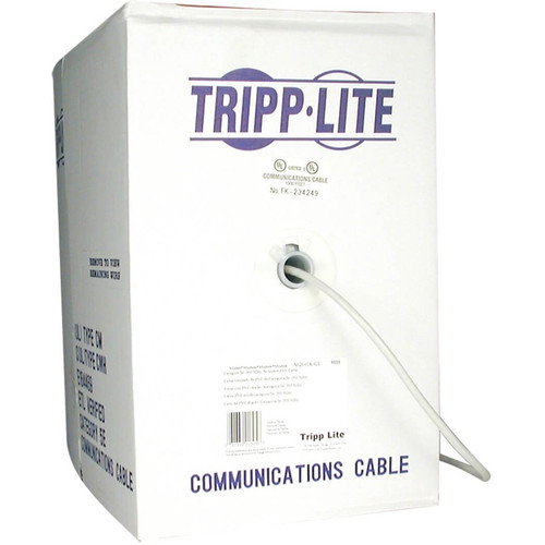 Tripp Lite N028-01K-GY Cat5e 350 MHz Solid Core Outdoor-Rated (UTP) PVC Bulk Ethernet Cable PoE Gray 1000 ft. (304.8 m)