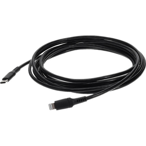 AddOn USBC2LGT3MB 10ft (3m) USB-C 3.1 Male to Lightning Male Sync and Charge Black Cable