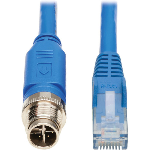 Tripp Lite NM12-602-10M-BL M12 X-Cat6 1G UTP CMR-LP Ethernet Cable (M12 M/RJ45 M) IP68 PoE Blue 10 m (32.8 ft.)