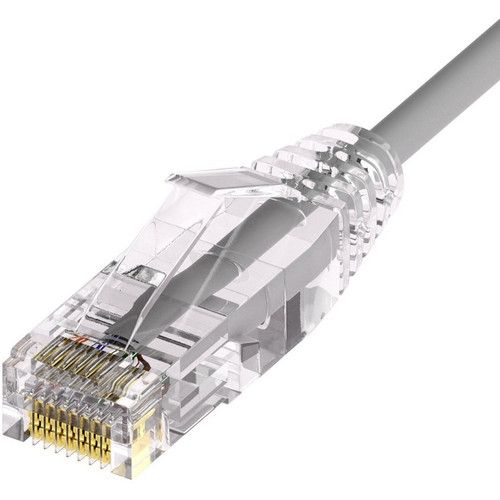 UNC CS6A-03F-GRY Clearfit Slim Cat6A 28AWG Patch Cable, Snagless, Gray, 3ft