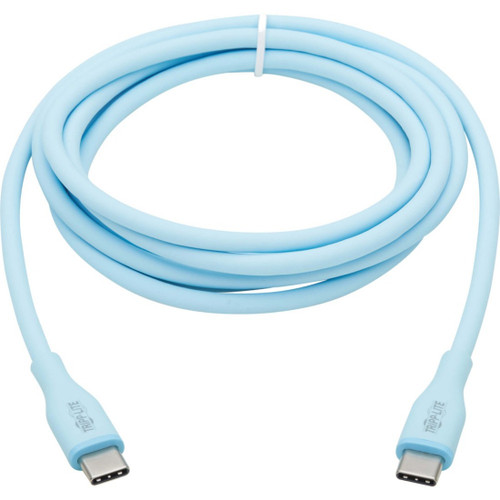 Tripp Lite U040AB-006-CSLB Safe-IT USB-C Antibacterial Cable, USB 2.0, Ultra Flexible (M/M), Light Blue, 6 ft. (1.83 m)