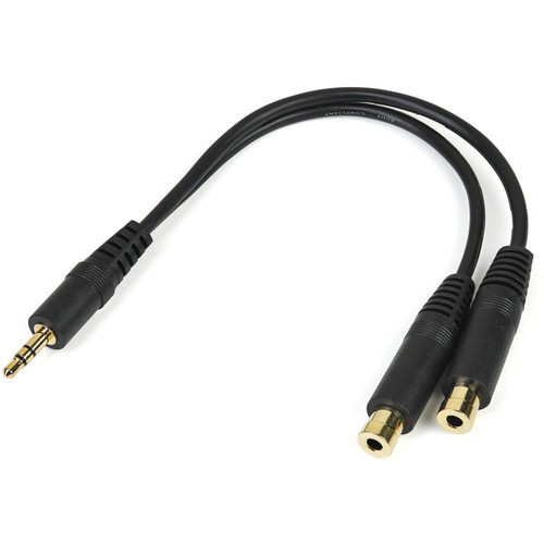 StarTech MUY1MFF Stereo Splitter Cable - Phono Stereo 3.5mm (M) - Phono 2x Stereo (F) - 6in