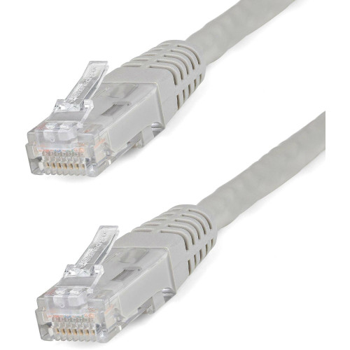 StarTech C6PATCH2GR 2ft CAT6 Ethernet Cable - Gray Molded Gigabit - 100W PoE UTP 650MHz - Category 6 Patch Cord UL Certified Wiring/TIA