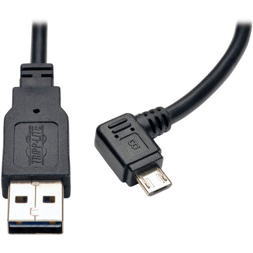 Tripp Lite Dedicated Reversible USB Charging Cable (Reversible A to Right-Angle 5-Pin Micro B) Black 3 ft. (0.91 m)