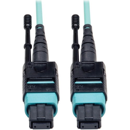 Tripp Lite N844-05M-12-P MTP/MPO Patch Cable 12 Fiber 40GbE 40GBASE-SR4 OM3 Plenum-Rated Aqua 5M (16 ft.)