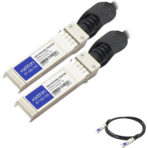 AddOn ADD-SHPCSMU-PDAC3M JD097C to Multiple OEM Compatible TAA Compliant 10GBase-CU SFP+ to SFP+ Direct Attach Cable (Passive Twinax, 3m)