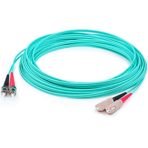 AddOn ADD-ST-SC-3M5OM3 3m SC (Male) to ST (Male) Aqua OM3 Duplex Fiber OFNR (Riser-Rated) Patch Cable