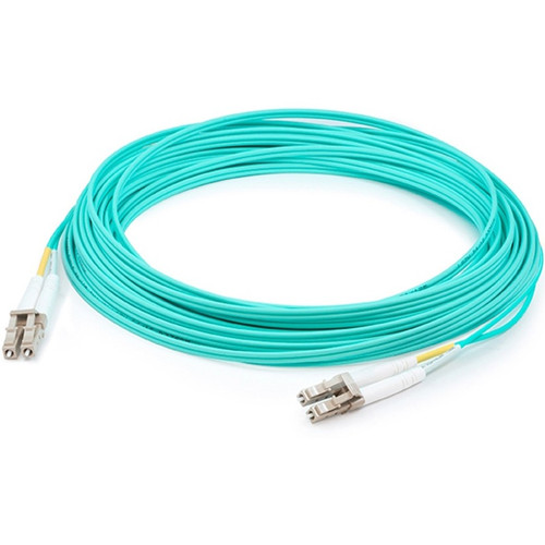 AddOn AJ838A-AO 30m AJ838A Compatible LC (Male) to LC (Male) Aqua OM3 Duplex Fiber OFNR (Riser-Rated) Patch Cable
