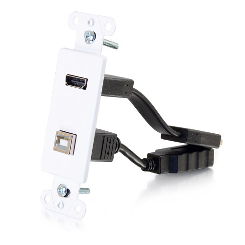 C2G HDMI and USB Pass Through Wall Plate - White