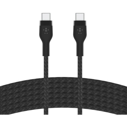 Belkin CAB011BT3MBK 60W USB-C to USB-C Cable - 480 Mbps - Silicone, Braided - M/M - 3m/9.9ft - Black