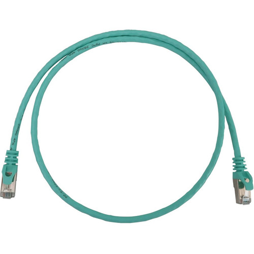 Tripp Lite N262-S03-AQ Cat6a 10G Snagless Shielded Slim STP Ethernet Cable (RJ45 M/M), PoE, Aqua, 3 ft. (0.9 m)