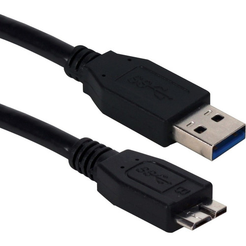 QVS CC2228C-06BK 6ft USB 3.0/3.1 Micro-USB Sync, Charger and Data Transfer Cable