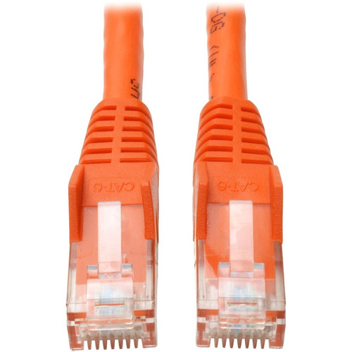 Tripp Lite N201-014-OR Cat6 Gigabit Snagless Molded (UTP) Ethernet Cable (RJ45 M/M) PoE Orange 14 ft. (4.27 m)