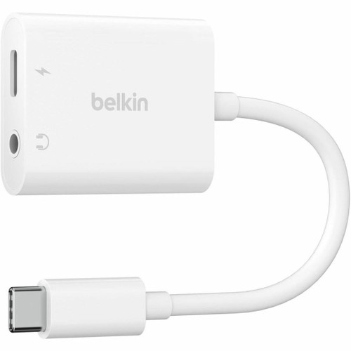 Belkin NPA004btWH RockStar 3.5mm Audio + USB-C Charge Adapter