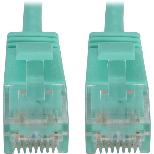 Tripp Lite N261-S10-AQ Cat6a 10G Snagless Molded Slim UTP Ethernet Cable (RJ45 M/M), PoE, Aqua, 10 ft. (3.1 m)