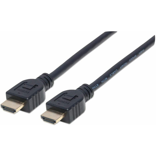 Manhattan 353922 In-wall CL3 High Speed HDMI Male to Male Cable with Ethernet, Black, 3 ft