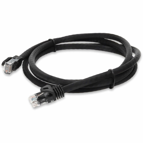 AddOn ADD-7FCAT6A-BK 7ft RJ-45 (Male) to RJ-45 (Male) Straight Black Cat6A UTP PVC Copper Patch Cable