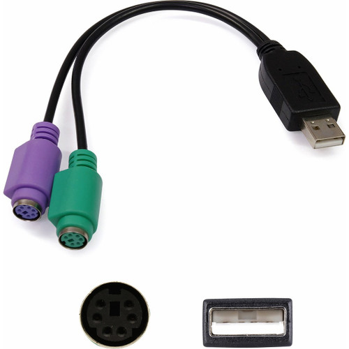 AddOn USB2PS2 USB 2.0 (A) Male to PS/2 Female Gray Adapter