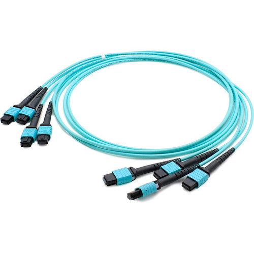 AddOn ADD-TC-25M48-4MPF4 25m MPO (Female) to MPO (Female) 48-Strand Aqua OM4 Straight Fiber Trunk Cable