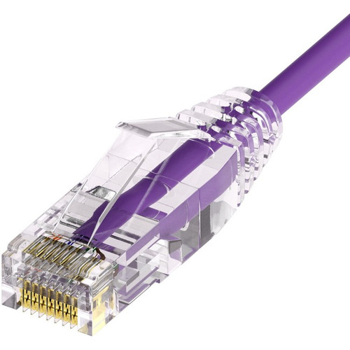 UNC CS6A-15F-PUR ClearFit Slim 28AWG Cat6A Patch Cable, Snagless, Purple, 15ft