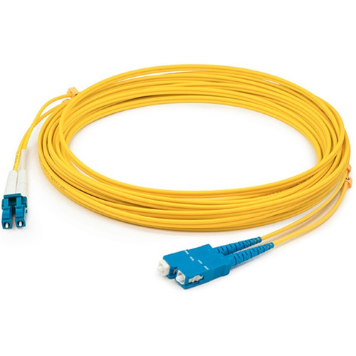 AddOn ADD-SC-LC-2M9SMF 2m LC (Male) to SC (Male) Yellow OS2 Duplex Fiber OFNR (Riser-Rated) Patch Cable