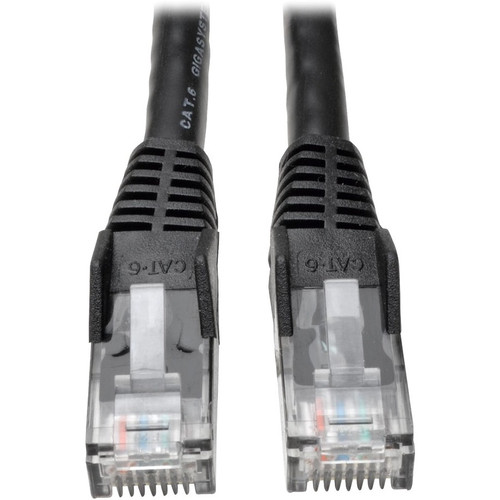 Tripp Lite N201-001-BK50BP Cat6 Gigabit Snagless Molded (UTP) Ethernet Cable (RJ45 M/M) PoE Black 1 ft. (0.31 m) 50-Piece Bulk Pack