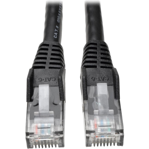 Tripp Lite N201-008-BK Cat6 Gigabit Snagless Molded (UTP) Ethernet Cable (RJ45 M/M) PoE Black 8 ft. (2.43 m)