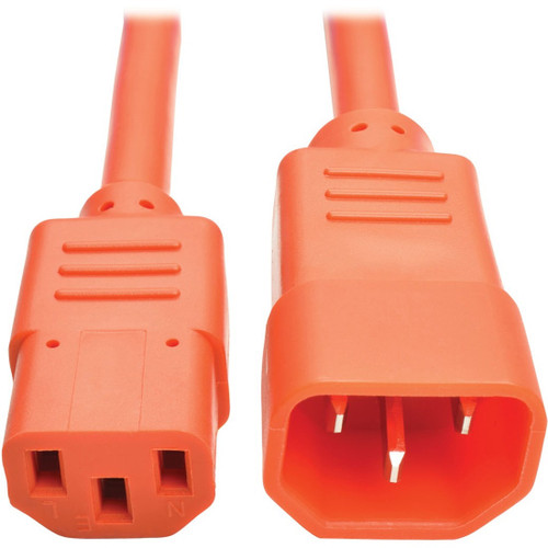 Tripp Lite PDU Power Cord C13 to C14 10A 250V 18 AWG 3 ft. (0.91 m) Orange
