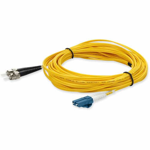 AddOn ADD-ST-LC-2M9SMF 2m LC (Male) to ST (Male) Yellow OS2 Duplex Fiber OFNR (Riser-Rated) Patch Cable