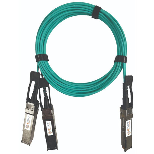 ENET P26659-B24-ENC TAA Compliant 200GBASE-AOC QSFP56 to 2x 100G QSFP56 InfiniBand HDR Active Optical Cable 850nm 15m (49.21 ft) LSZH OM3 HP/ Compatible