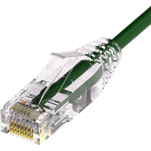 UNC CS6A-20F-GRN ClearFit Slim 28AWG Cat6A Patch Cable, Snagless, Green, 20ft