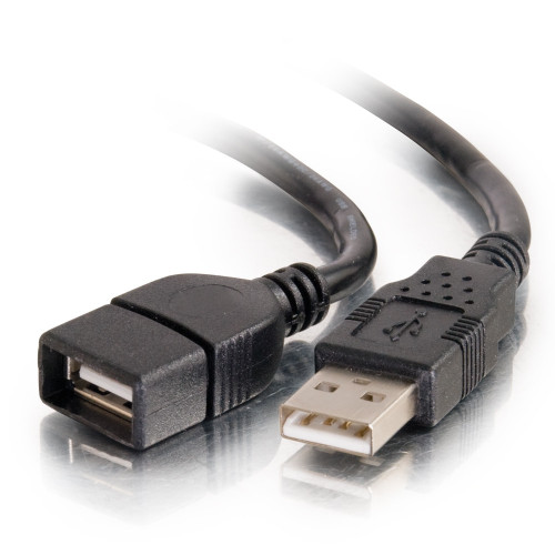 C2G 2m USB 2.0 A Male to A Female Extension Cable - Black (6.6ft)