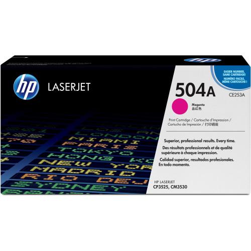 HP 504A (CE253AG) Original Laser Toner Cartridge - Single Pack - Magenta - 1 Each