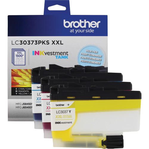 Brother Genuine LC30373PKS 3-Pack Super High-yield INKvestment Tank Cartridges; includes 1 cartridge each of Cyan, Magenta & Yellow