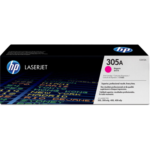 HP 305A (CE413AG) Original Laser Toner Cartridge - Single Pack - Magenta - 1 Each