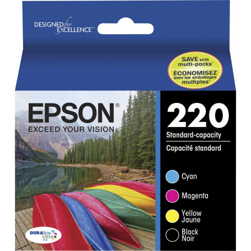 Epson DURABrite Ultra 220 Original Standard Yield Inkjet Ink Cartridge - Combo Pack - Black, Cyan, Magenta, Yellow - 1 Each