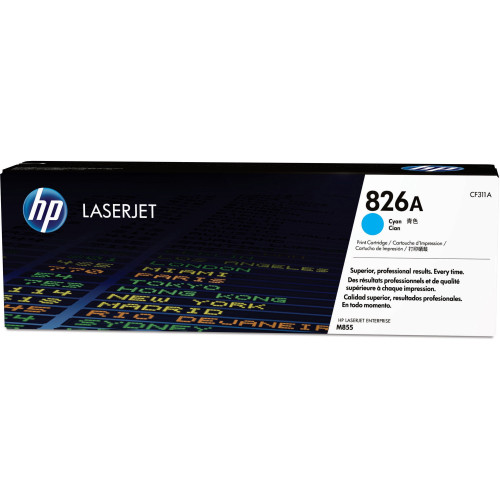 HP 826A (CF311A) Original Standard Yield Laser Toner Cartridge - Single Pack - Cyan - 1 Each