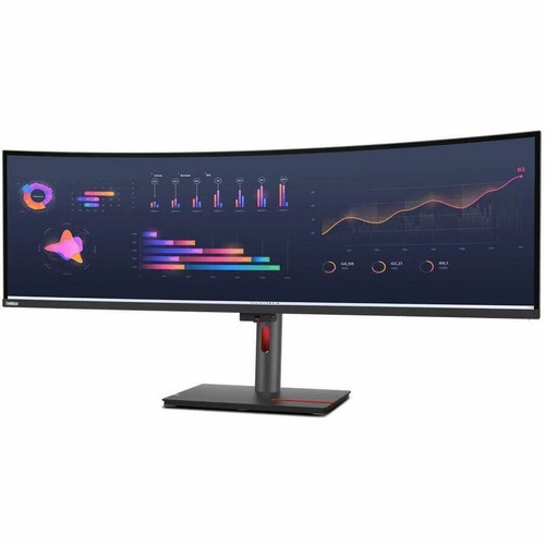 Lenovo ThinkVision P49w-30 49" Class Webcam Dual Quad HD (DQHD) Curved Screen LED Monitor - 32:9 - Raven Black