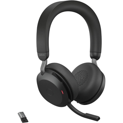 Jabra Evolve2 75 Wireless On-ear Stereo Headset - USB-A - Unified Communication - Black - Binaural - Ear-cup - 3000 cm - Bluetooth - 20 Hz to 20 kHz - MEMS Technology Microphone - Noise Cancelling