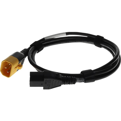 AddOn Power Cord - 6ft C13 (Locking) Female to C14 (Locking) Male - 18AWG - 100-250V at 10A - Black