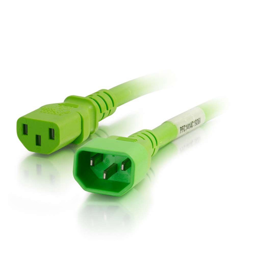C2G 2 ft 18AWG Power Cord (IEC320C14 to IEC320C13) - Green