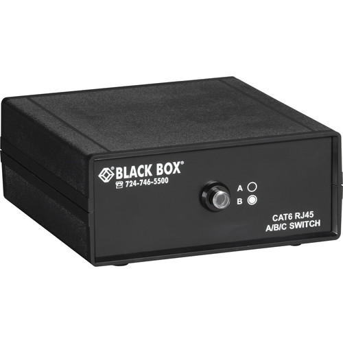 Black Box RJ45 2-to-1 CAT6 Ethernet 10G Manual Desktop Switch