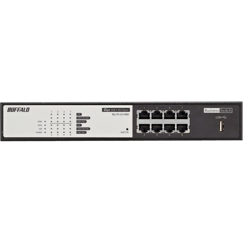 BUFFALO 8-Port Desktop/Rackmount Gigabit Ethernet PoE Web Managed Switch (BSL-PS-G2108M)