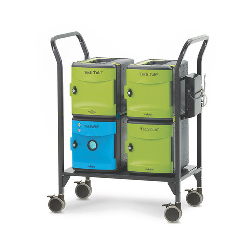 Front right side view of 4 tub modular cart.