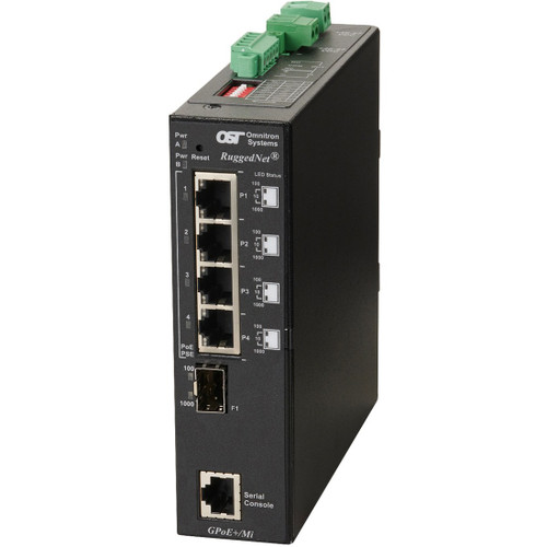 Omnitron Systems RuggedNet Managed Industrial Gigabit PoE+, SFP, RJ-45, Ethernet Fiber Switch