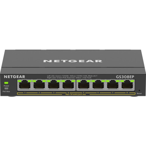 Netgear GS308EP-100NAS 8-Port Gigabit Ethernet PoE+ Smart Managed Plus Switch