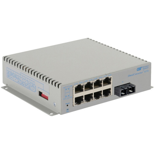 Omnitron Systems 2862-6-18-1 OmniConverter Unmanaged Gigabit - MM SC - RJ-45 - Ethernet Fiber Switch